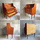 北欧ビンテージ Scandinabian Vintage チーク材 ライティングビューロー ドレッサーデスク キャビネット スライド天板 ミラー付き 北欧家具 ♪