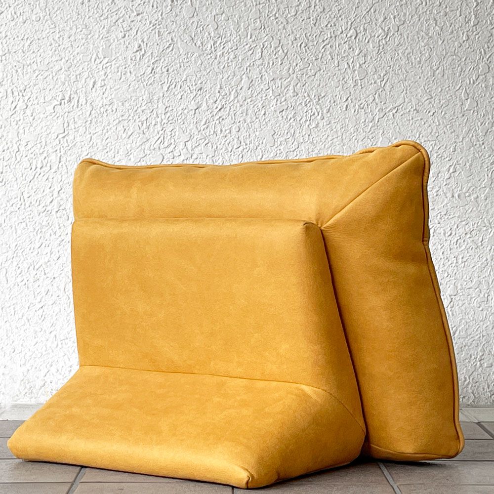 リラックスフォーム RELAX FORM アルフレード ALFREDO ソファ 背クッション ロータイプ 置き型クッション レザーテックス H42cm 関家具 定価16,500円 展示美品 ◇