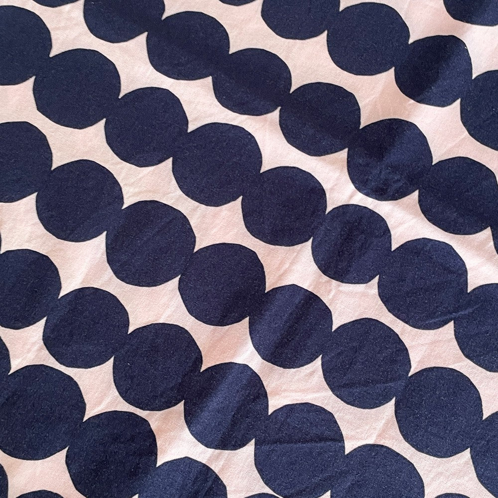 マリメッコ marimekko ラシィマット Rasyamatto クッションカバー ネイビー ピンク マイヤ・ロウエカリ コットン 廃番カラー 50×50cm 北欧 B ■