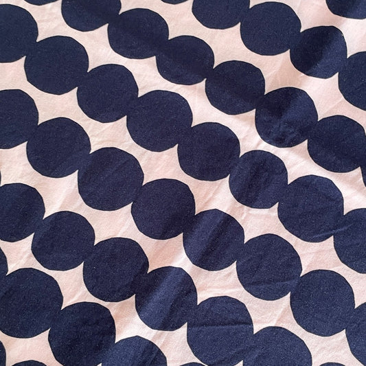 マリメッコ marimekko ラシィマット Rasyamatto クッションカバー ネイビー ピンク マイヤ・ロウエカリ コットン 廃番カラー 50×50cm 北欧 B ■