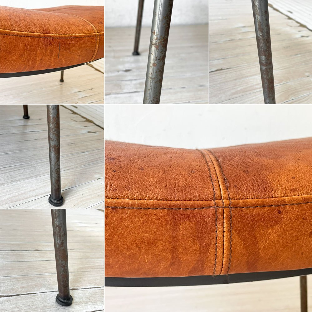 トラックファニチャー TRUCK FURNITURE ファロードレザー オットマン L-1 ナラ無垢材 牛革 インダストリアル ビンテージスタイル 定価￥103.400- ★