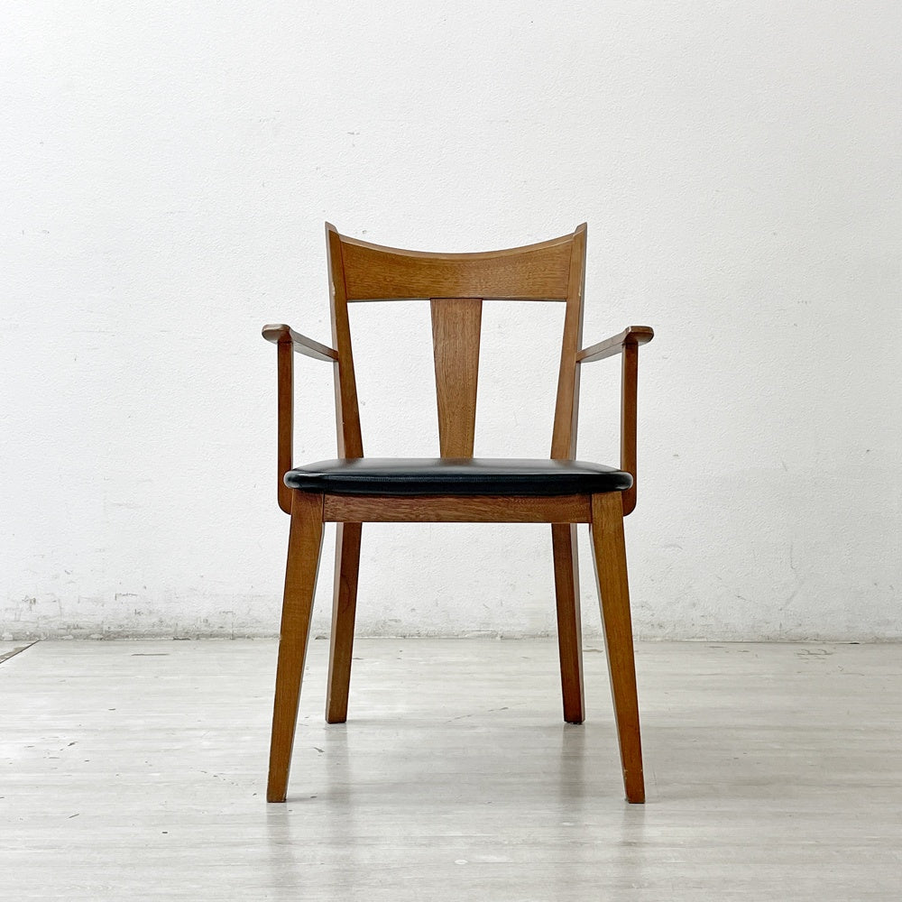 アクメファニチャー ACME Furniture カーディフ アームチェア CARDIFF ARM CHAIR ダイニングチェア アッシュ材 ビニールレザーシート ブラック A ●