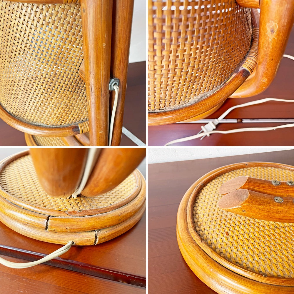 ビンテージ Vintage テーブルランプ デスクランプ ラタン 籐 調光機能付き レトロ ★