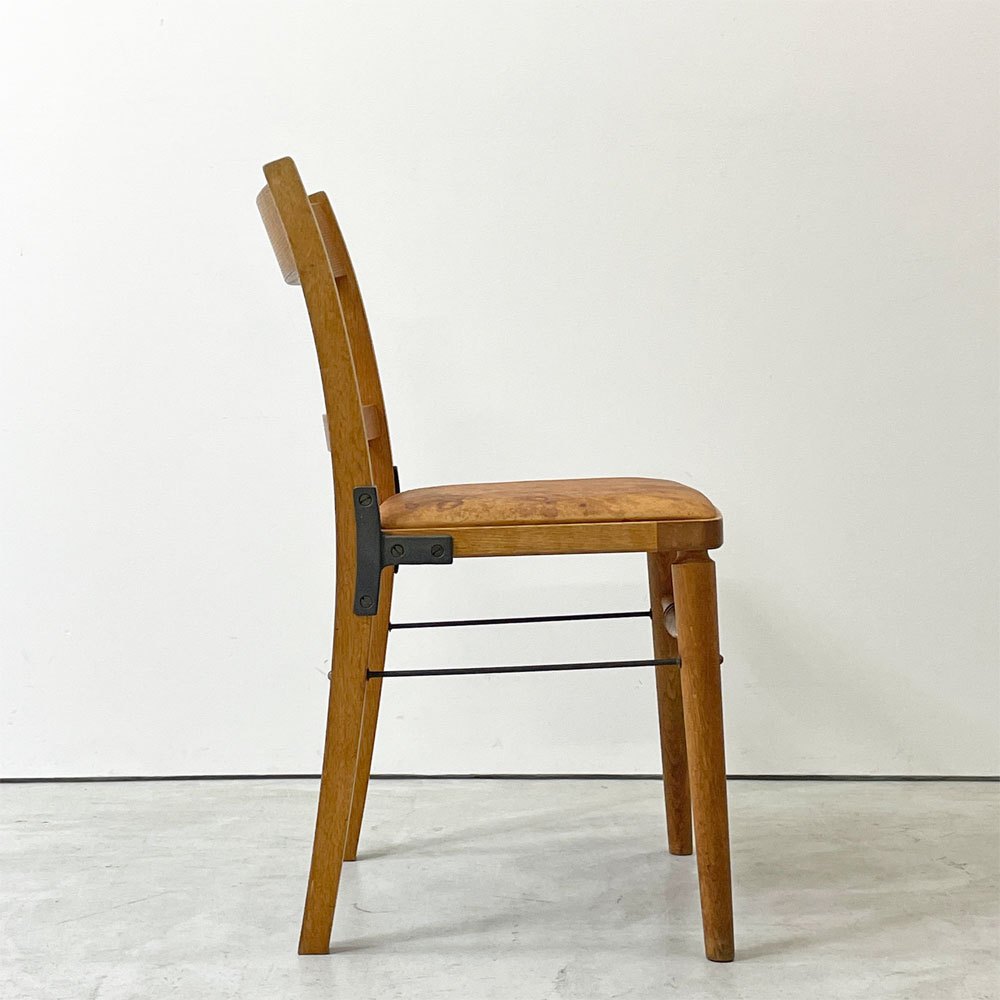 トラックファニチャー TRUCK FURNITURE TS CHAIR ダイニングチェア ナラ無垢材 アイアン 本革 羊革 シープスキン 定価 ￥110,550- ●