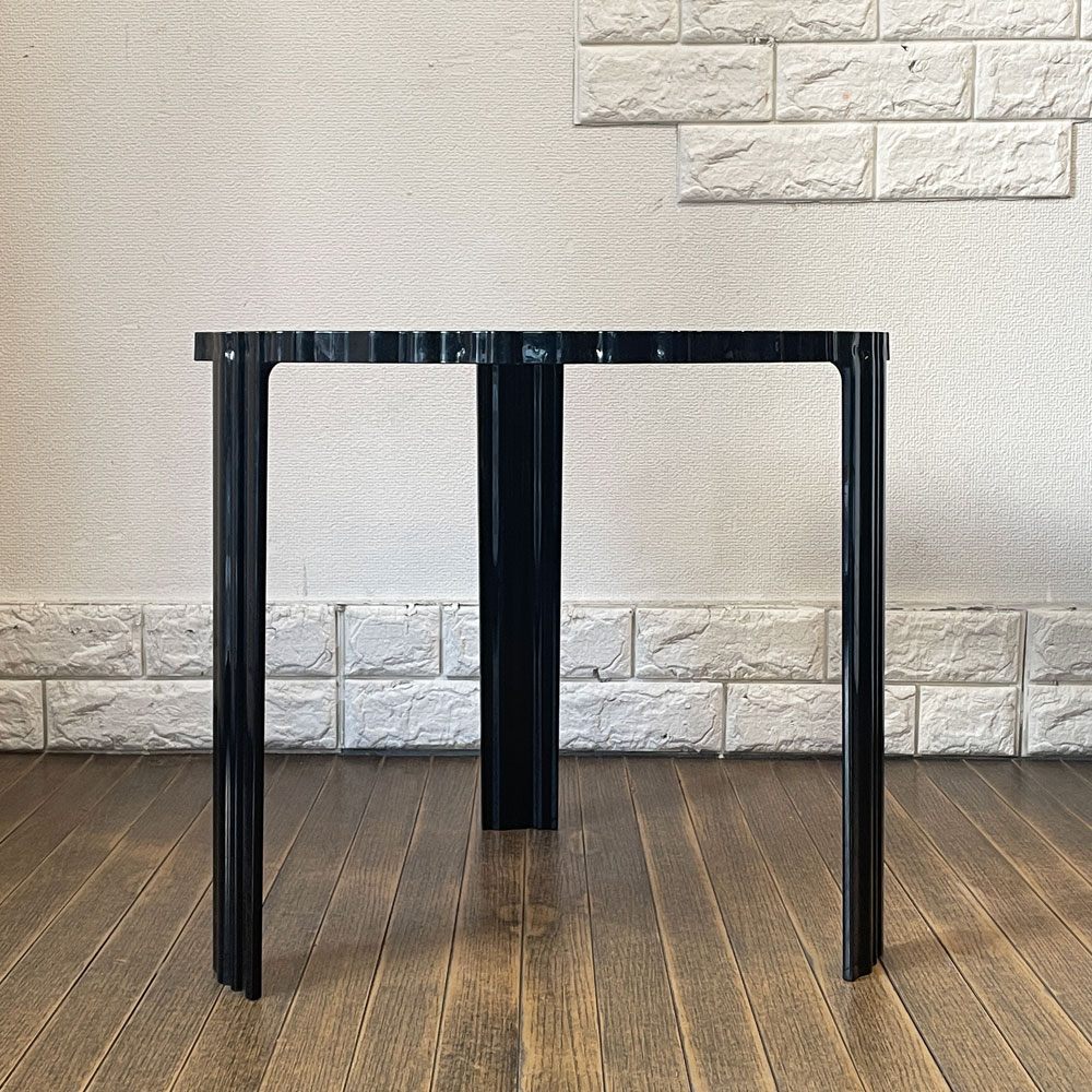 カルテル Kartell ティーテーブル ハイ T-TABLE サイドテーブル ブラック φ50×H44cm パトリシア・ウルキオラ イタリア 定価￥51,500- ◎