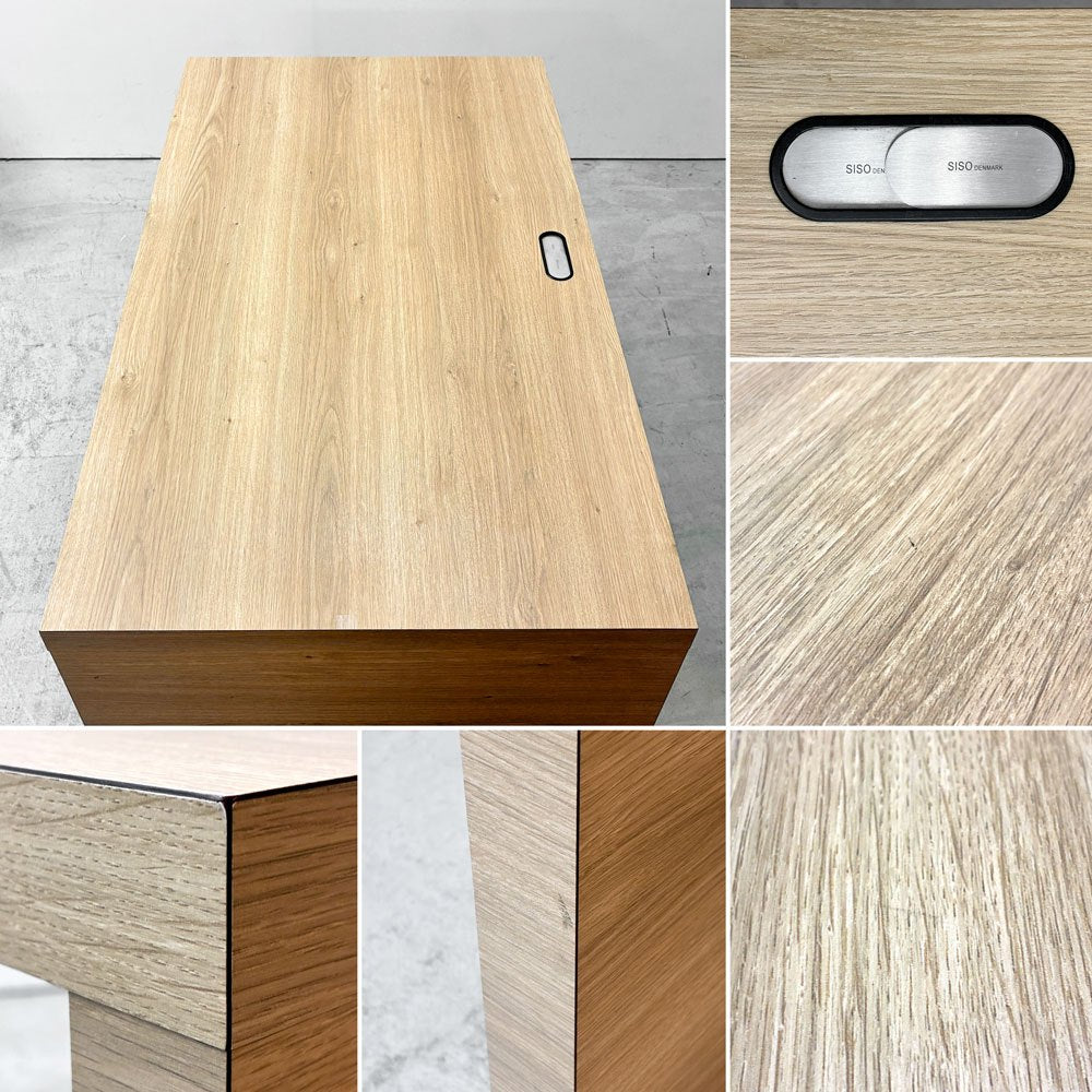 ナチュラルデザイン natural design デスク コの字 ワークテーブル 木目調 W116cm 電源ダクト付き ●