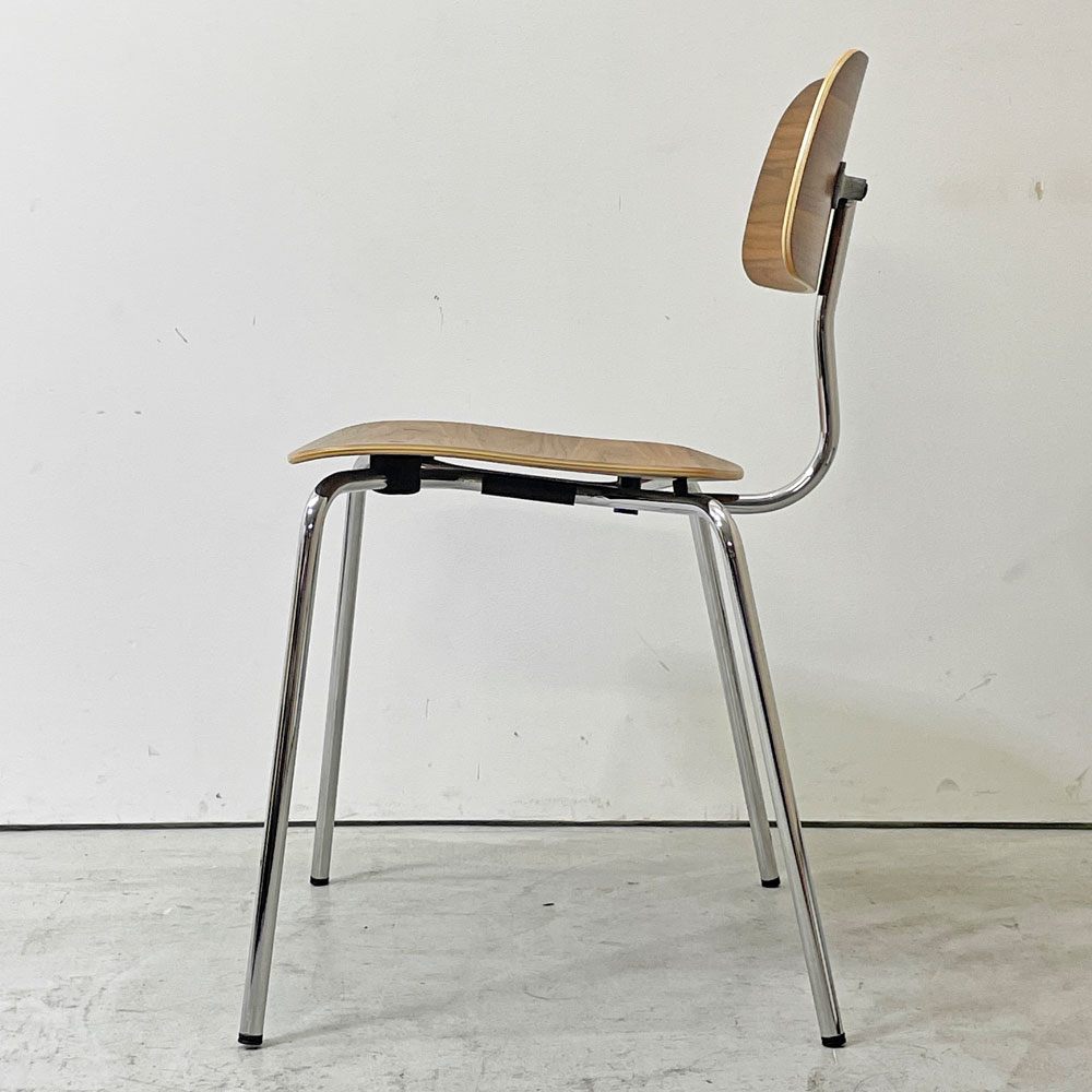 エンゲルブレヒト Engelbrechts ケヴィ KEVI 2060 スタッキングチェア メタルフレーム プライウッド ブラックウォルナット ヨルゲン・ラスムッセン デンマーク 未使用保管品 C ●