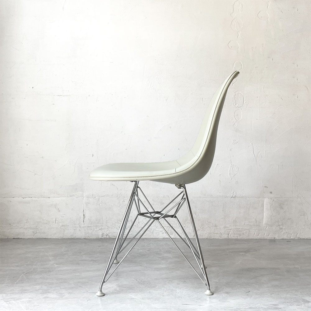 ハーマンミラー Herman Miller サイドシェルチェア サード 3rd FRP PVCレザー パーチメント ロータイプ エッフェルベース イームズ ビンテージ vintage ★