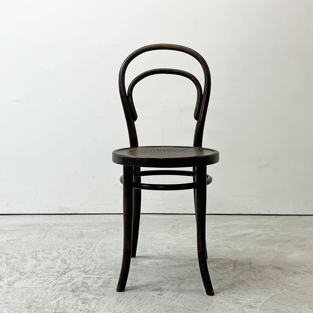 トーネット THONET No.14 ダイニングチェア ラウンドバック ベントウッドチェア 曲木 チェコ製 ビンテージ B ●