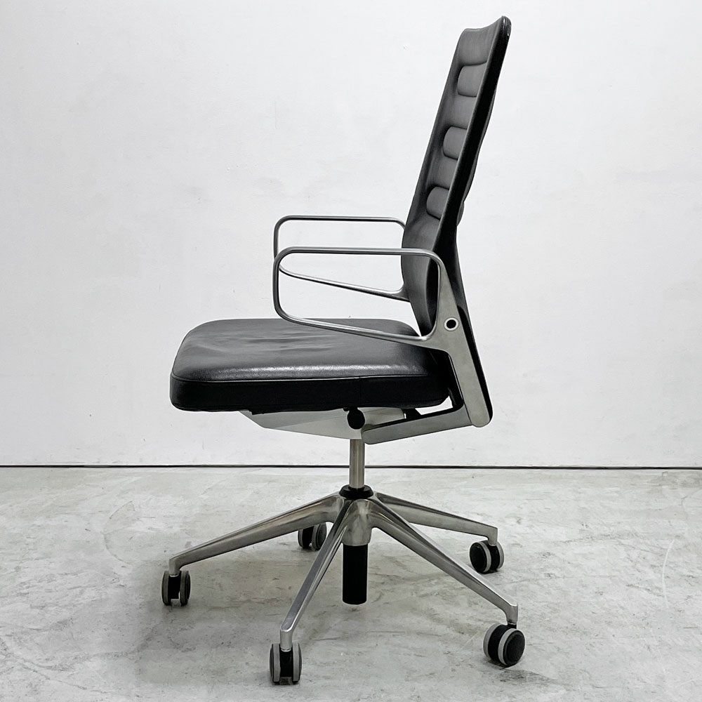 ヴィトラ vitra AC4 ワークチェア オフィスチェア ハイバック アームチェア 本革 アルミベース キャスター アントニオチッテリオ 現状品 ●