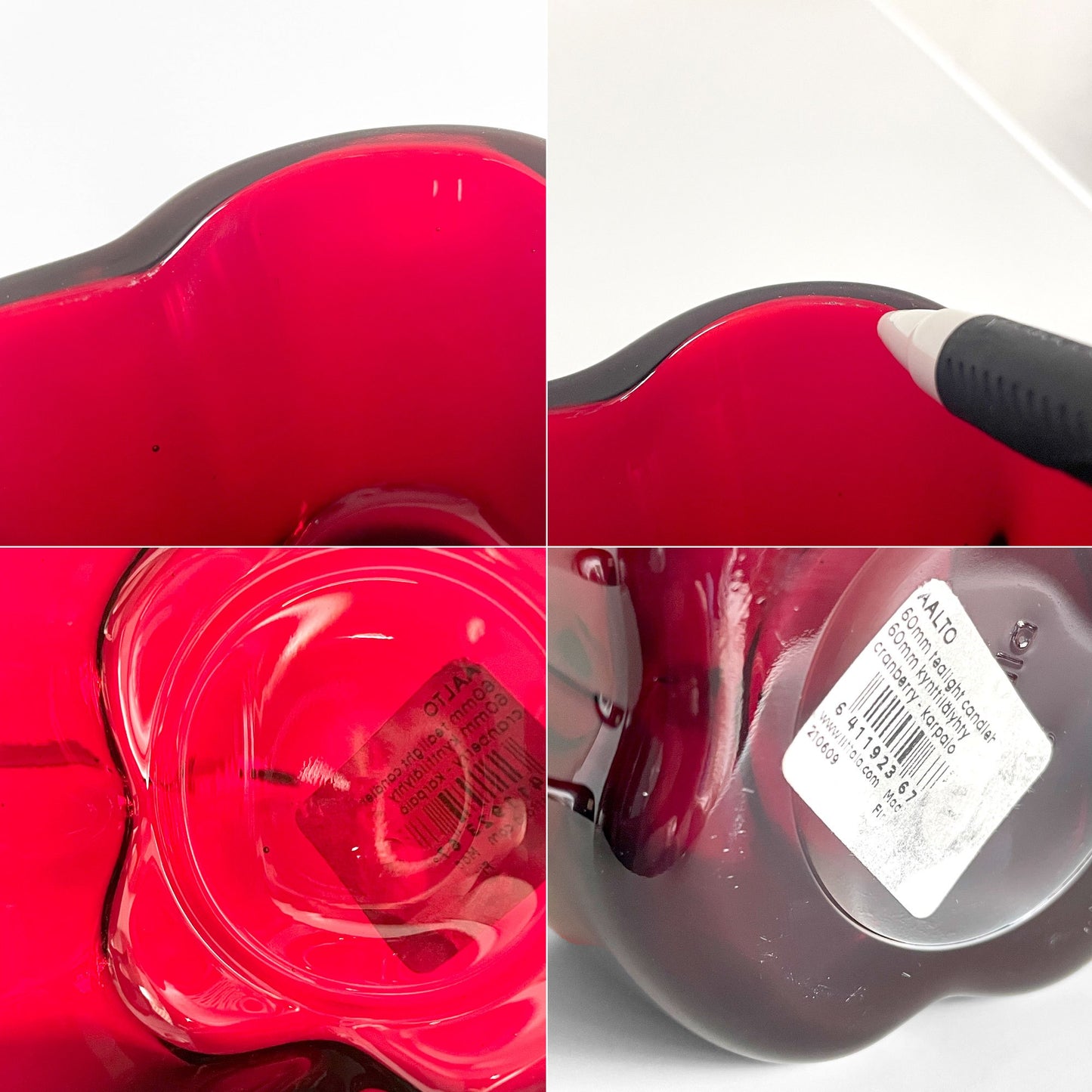 イッタラ iittala アルヴァ・アアルトコレクション Alvar Aalto Collection キャンドルホルダー H60mm クランベリー 北欧雑貨 廃盤色 ■