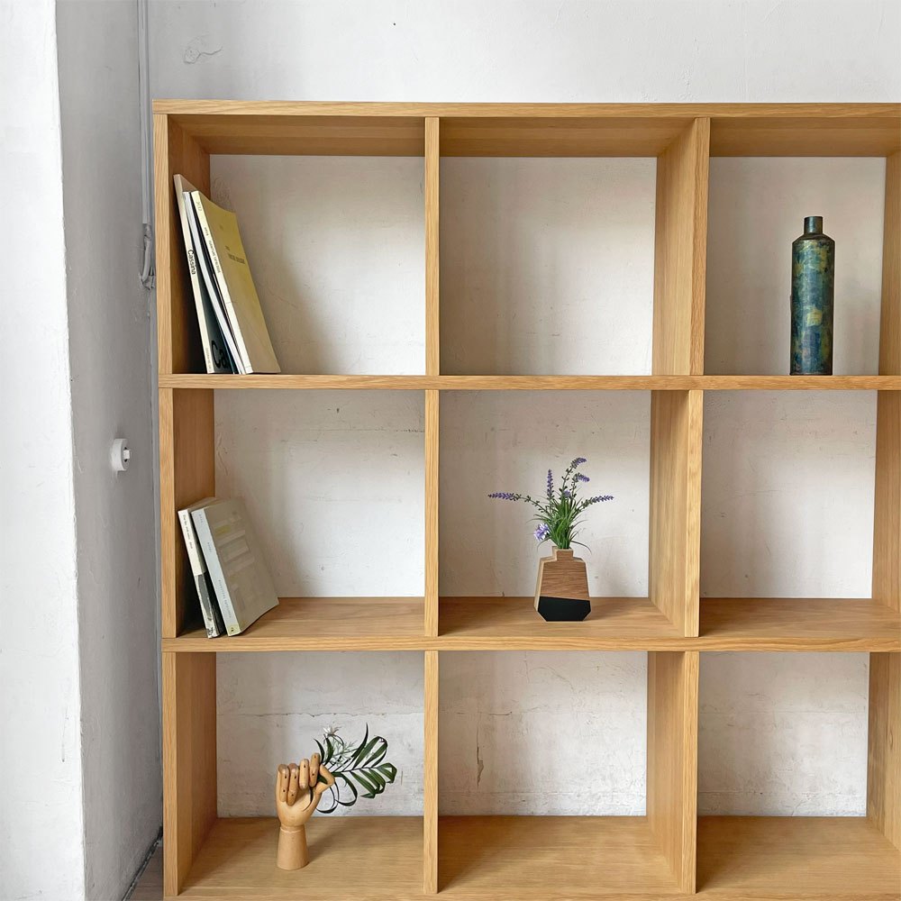 無印良品 MUJI スタッキングシェルフ オープンシェルフ ディスプレイラック 3段3列 オーク材 ナチュラル 参考定価39,900- ★
