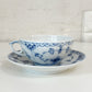 ロイヤルコペンハーゲン ROYAL COPENHAGEN ブルーフルーテッド ハーフレース ティーカップ＆ソーサー 北欧食器 F ◎