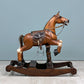 ビンテージ ロッキングホース 無垢材×レザー 木馬 ソリッドウッド クラフト 店舗什器 ◎