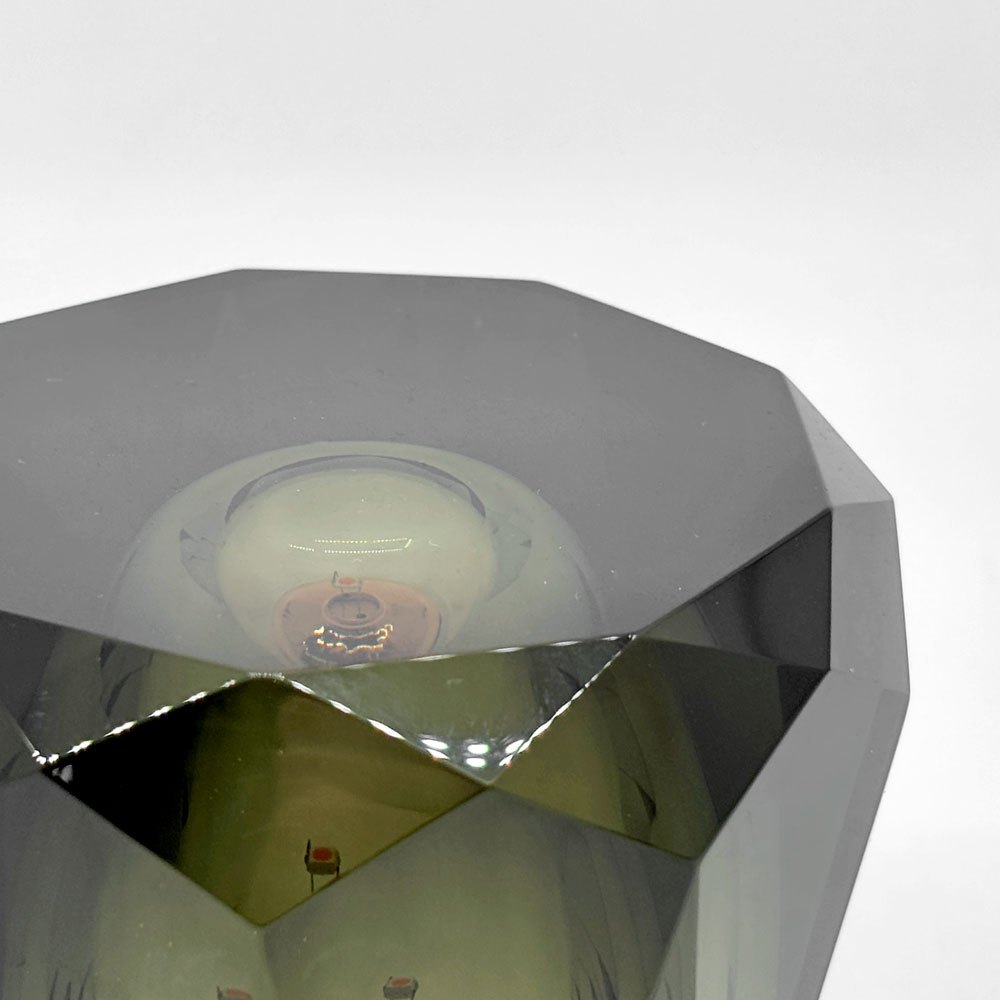 アンビエンテック Ambientec クリスタルアクルクス Xtal Acrux テーブルライト ダークグレー ガラスシェード 箱付き 美品 カッシーナ・イクスシー 取扱 定価￥36,300- ●