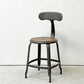 フェールトラヴァイユ FER TRAVAIL ニコルチェア NICOLLE Chair SH45cm ダイニングチェア スチール マットクリア仕上げ 別注モデル レザーパッド付 ブラウン インダストリアル フランス ●