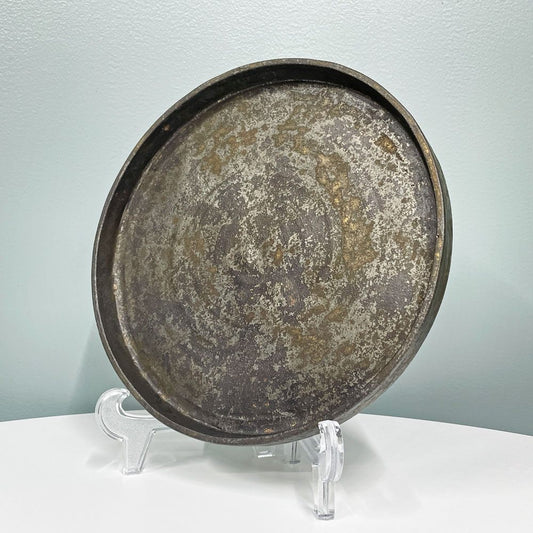 安福由美子 錆釉 丸皿 27cm 現代作家 陶器 大皿 プレート 盛り皿 和モダン ◎