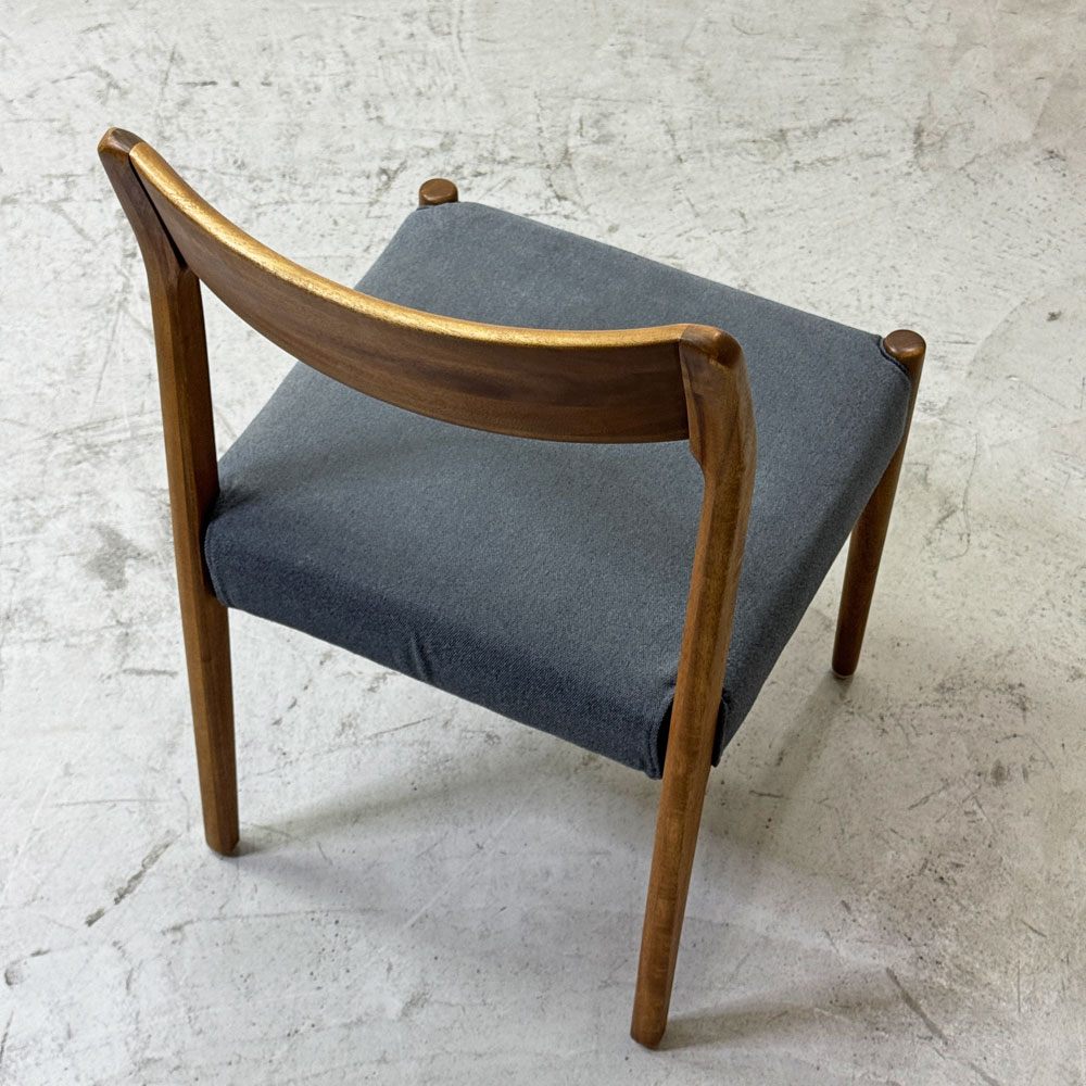 朝日木材加工 エッダ EDDA Dining Chair101 Fabric ダイニングチェア ブルー 北欧スタイル 定価￥33,000- B ●