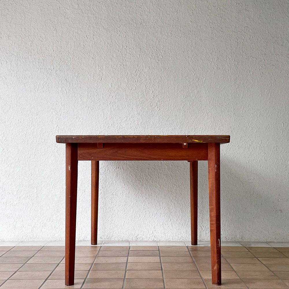 デンマークビンテージ Danish Vintage チーク材 エクステンション ダイニングテーブル ワークテーブル 作業台 伸長式 北欧家具 画家アトリエにて使用 ◇