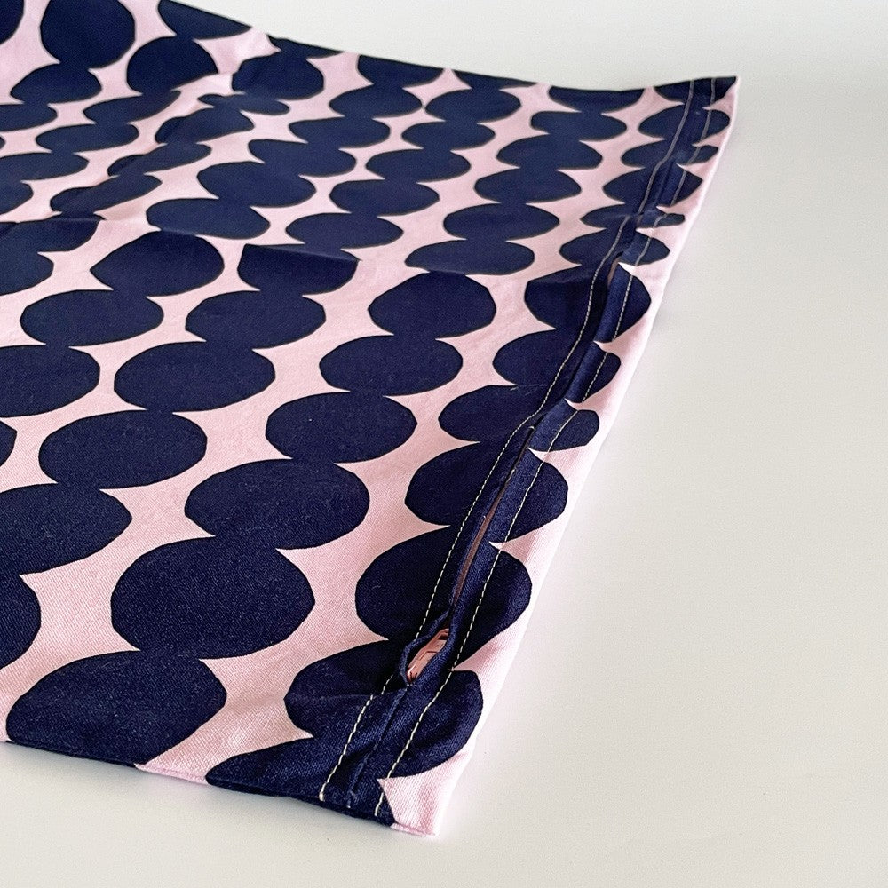 マリメッコ marimekko ラシィマット Rasyamatto クッションカバー ネイビー ピンク マイヤ・ロウエカリ コットン 廃番カラー 50×50cm 北欧 A ■