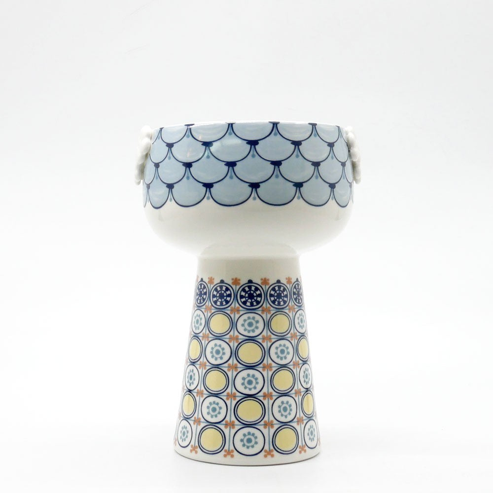 ビヨン・ヴィンブラッド BJORN WIINBLAD デコール DECOR エヴァ EVA フラワーベース 花器 ブルー H18.5cm 箱付き デンマーク 北欧雑貨 ●