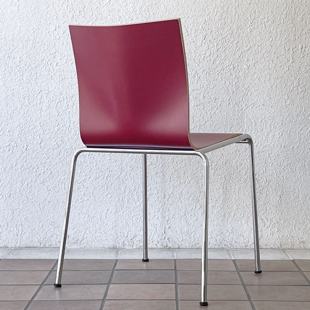 エンゲルブレヒト Engelbrechts チャリック CHAIRIK 101 ダイニングチェア スタッキング 4本脚 ボルドー 未使用品 定価63,800円 B ◇