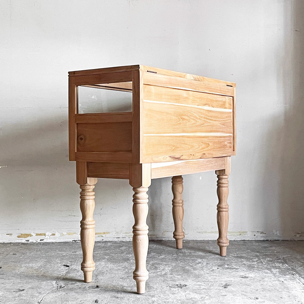 バリューインテリアストア value interior store チーク無垢材 コレクションケースNU ガラスショーケース W90cm ハンドメイド ■