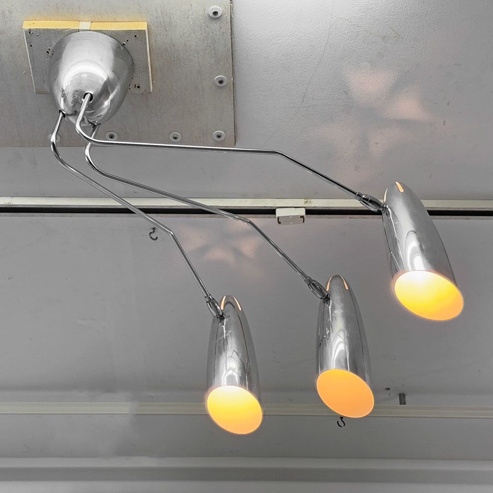 イデー IDEE エクリプス2 ECLIPSEⅡ 3ポイント 3灯ペンダントライト アルミシェード スペースエイジ インダストリアルデザイン 廃番 ●