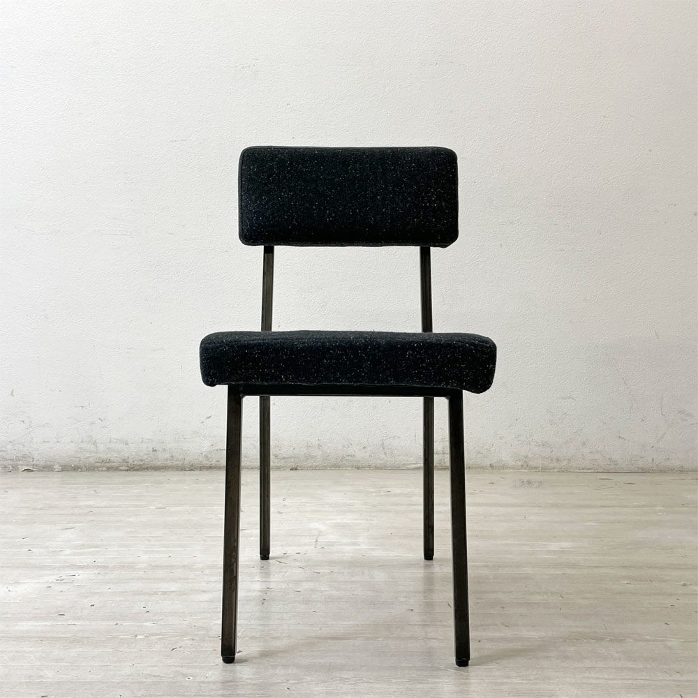ジャーナルスタンダードファニチャー j.s.F リージェント REGENT CHAIR ダイニングチェア ファブリックシート ブラック スチール脚 定価￥28,600- 廃番 ●