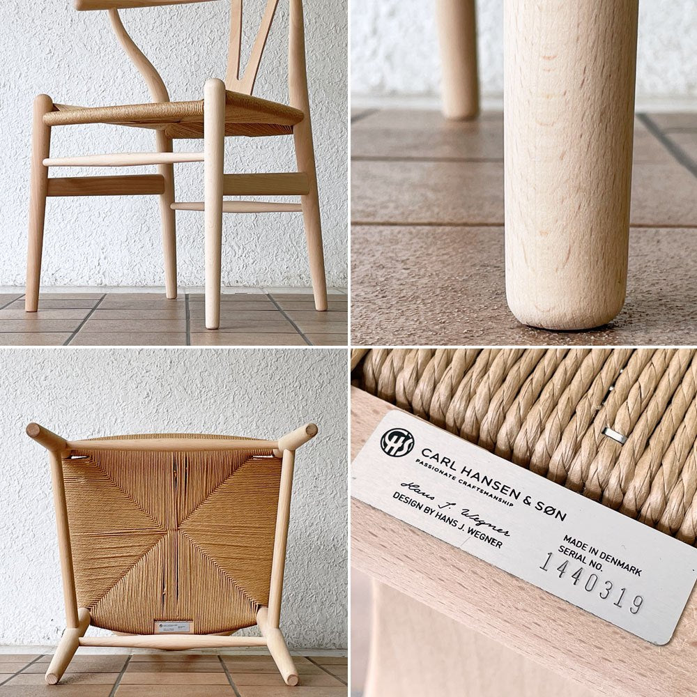 カールハンセン&サン Carl Hansen&Son Yチェア CH24 ハンス J. ウェグナー ビーチ材 ソープフィニッシュ クッション付き タンバリン生地 合計定価 ￥126,500- 美品 ◇