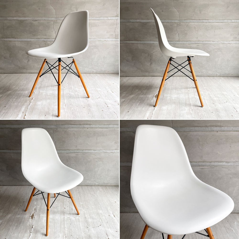 ハーマンミラー Herman Miller × ヴィトラ vitra サイドシェルチェア ポリプロピレン ドゥエルレッグ ホワイト  C&R イームズ ミッドセンチュリー ♪