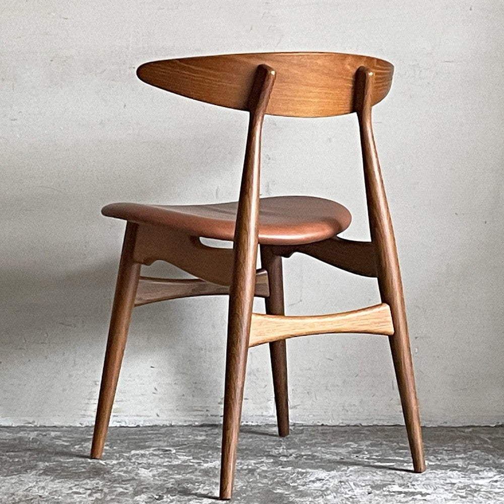 カールハンセン＆サン Carl Hansen & Son CH33P オーク材 レザーシート 本革 ダイニングチェア ハンス・J・ウェグナー 定価￥156,200- A ■