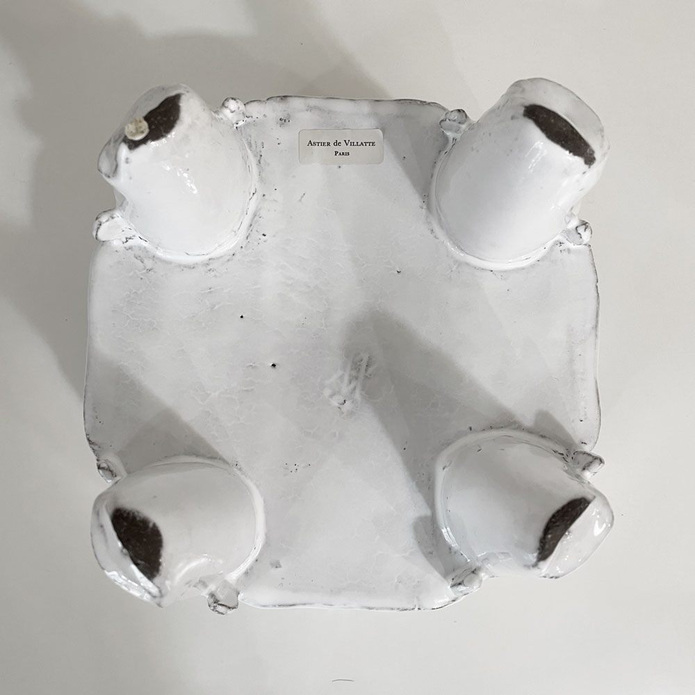 アスティエ・ド・ヴィラット Astier de Villatte フルーツスタンド ボウル 陶器 脚付き W23cm フランス ◎