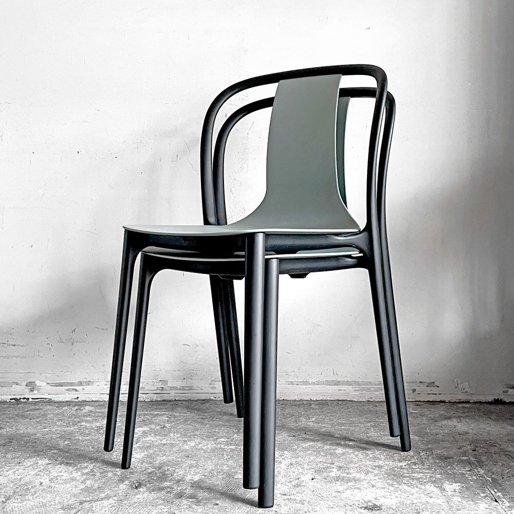 ヴィトラ Vitra ベルヴィルチェア Belleville Chair ダイニングチェア スタッキングチェア モスグレー ロナン & エルワン・ブルレック A ■
