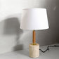 アートワークスタジオ ART WORK STUDIO モノリステーブルランプ Monolith-table lamp AW-0600 ホワイト 大理石ベース オーク無垢材 真鍮 ファブリック モダンデザイン 箱付き 美品 ■