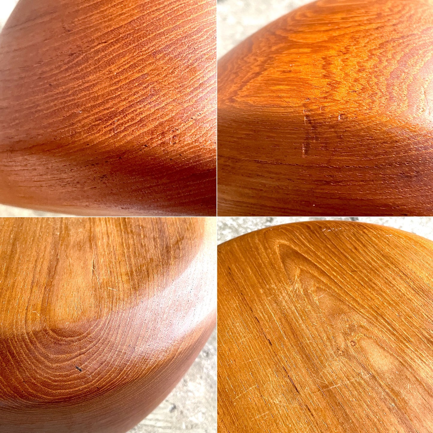 北欧ビンテージ チーク無垢材 ボウル サラダボウル 大皿 深皿 北欧雑貨 Φ25cm ■