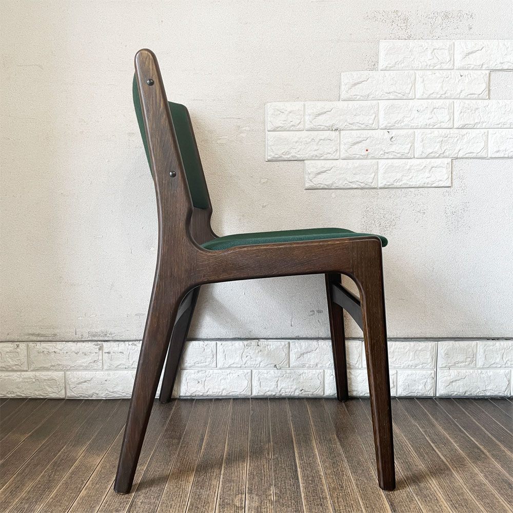 Anderstrup Mobelfabrik ダイニングチェア Model 89 オーク材 ファブリック グリーン系 座面張替済 エリック・バック デンマーク 北欧ビンテージ ◎
