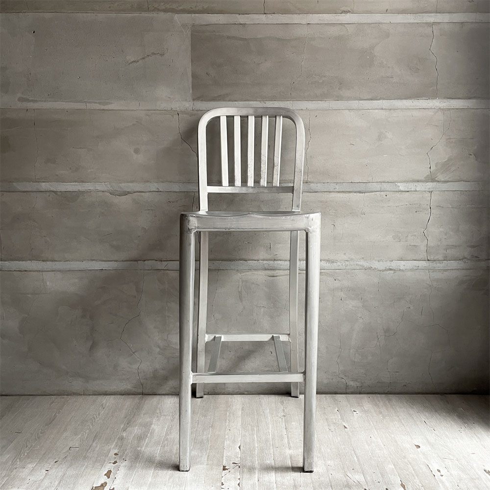 ネイビーバースツール Navy BarStool カウンターチェア ハイチェア アルミニウム インダストリアル リプロダクト品  A♪