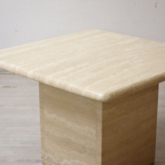 ビンテージ トラバーチン Travertine 大理石 マーブルストーン サイドテーブル Side table Mサイズ イタリア製 ●