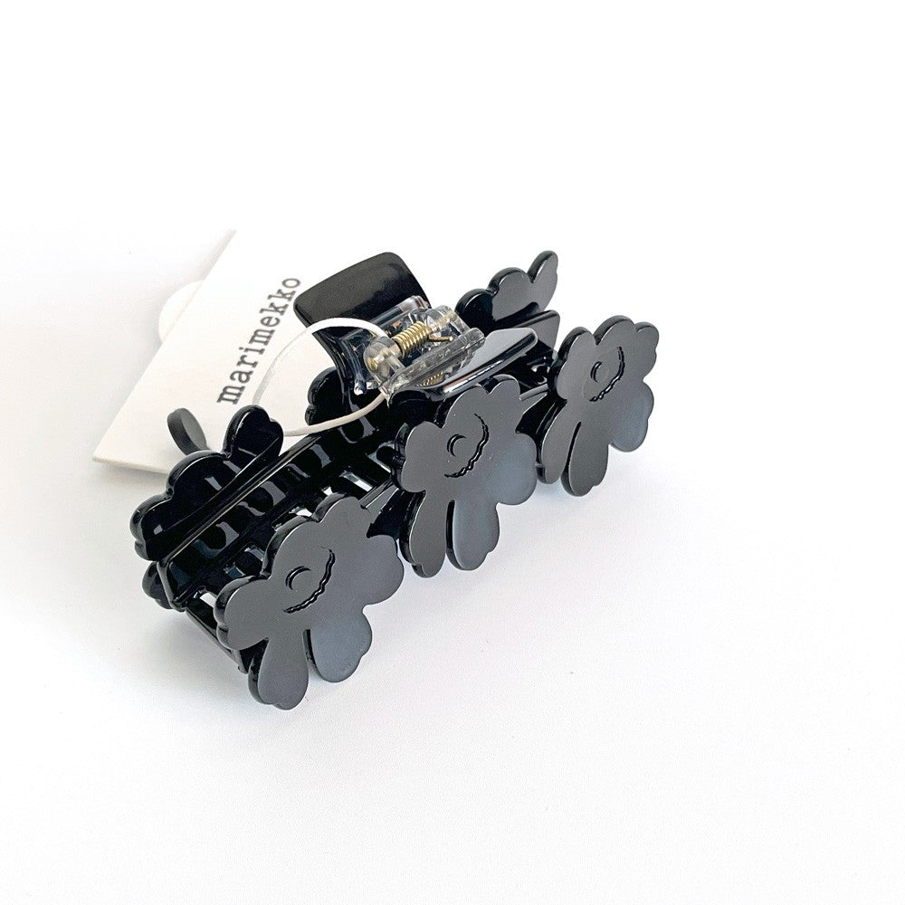 マリメッコ marimekko ミニウニッコ ヘアクリップ Mini Unikko Hair Clip ブラック ヘアアクセサリー 廃番カラー マイヤ・イソラ 北欧 定価￥10,210- ■