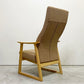 平田椅子製作所 HIRATA CHAIR ポーザハイ POSA Hi ラウンジチェア Lサイズ アッシュ無垢材 ファブリック ベージュ系  諸富家具 ●