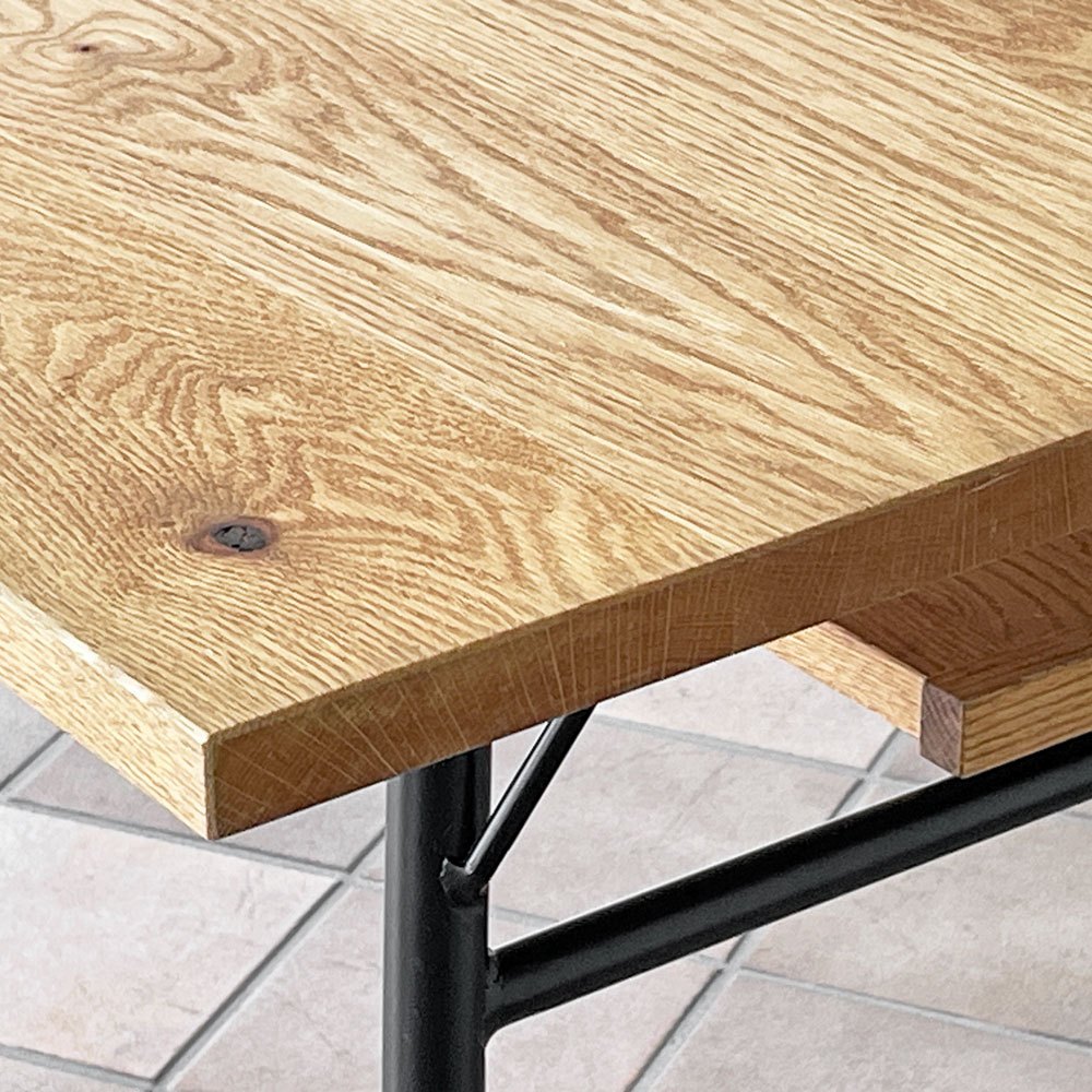 モモナチュラル MOMO Natural ベント VENT ダイニングテーブル W150cm オーク無垢材 ISO STEEL LEG スチール脚 マガジンラック付き  ◇