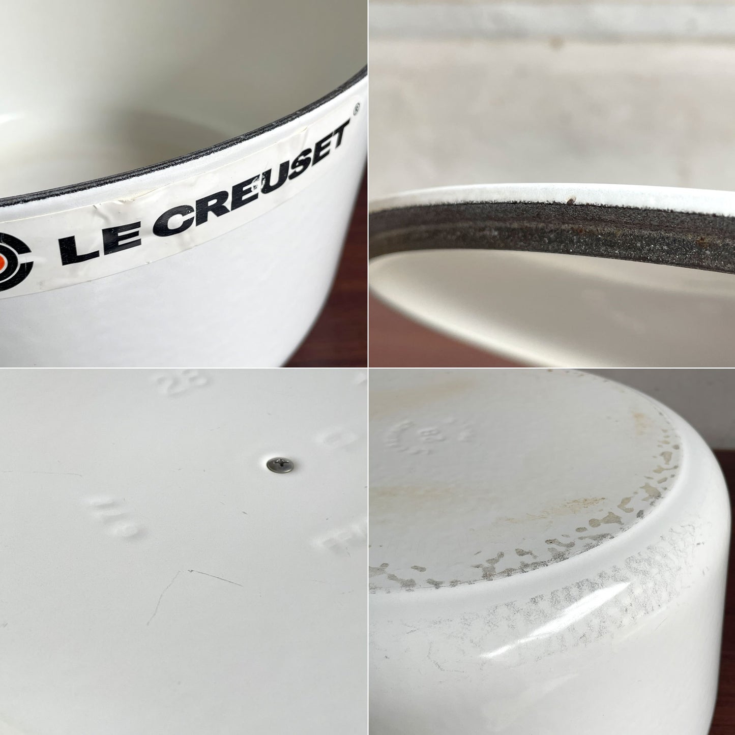 ルクルーゼ LE CREUSET ココットロンド 両手鍋 ホワイト 6.7ℓ 鋳物 ホーロー 28cm ♪