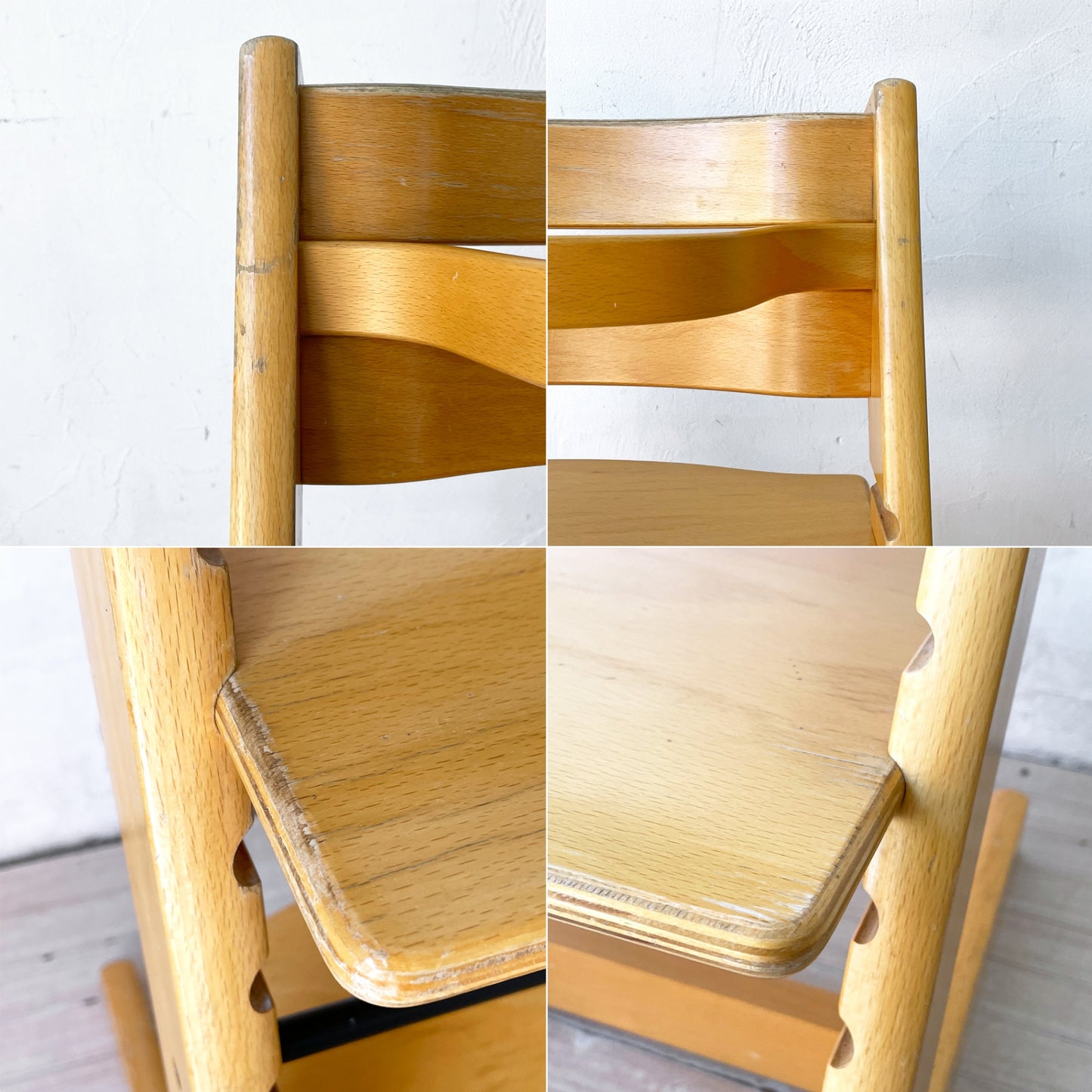ストッケ STOKKE トリップトラップ TRIPP TRAPP ナチュラル ベビーチェア キッズチェア S/N3～ ガード付 ノルウェー 北欧家具 ★