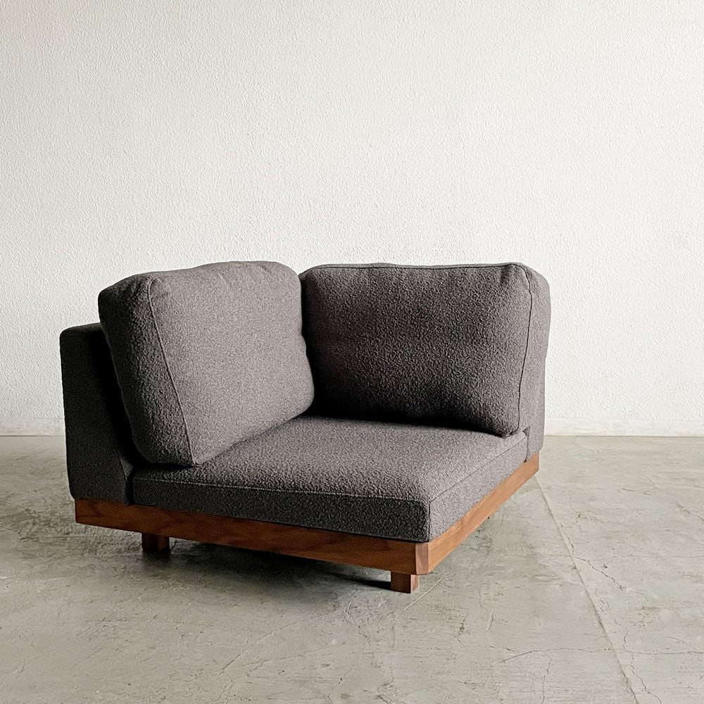 マスターウォール MASTERWAL デニッシュソファ DANISH SOFA コーナーソファ ファブリック ウォールナット無垢材 アカセ木工 展示美品 〓