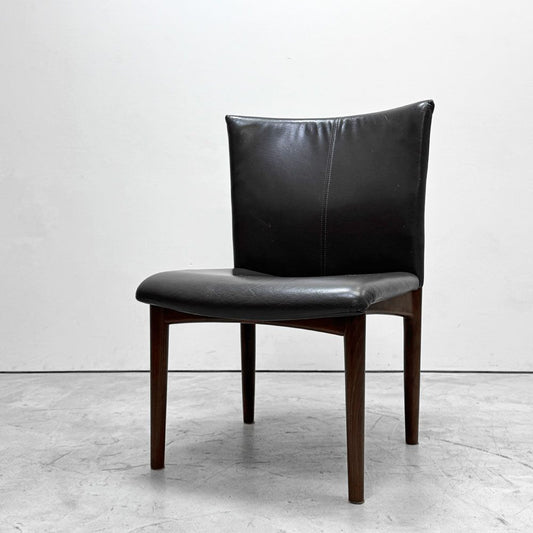 カンディハウス CONDE HOUSE レガーロ ダイニングチェア アームレスチェア レザーシート 本革 グレー系 レトロモダン●