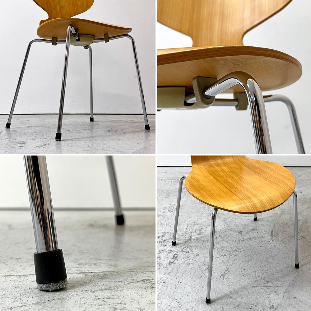 フリッツハンセン Fritz Hansen 3101 アリンコチェア アントチェア 4本脚 ナチュラルビーチ ラッカー仕上げ フェルトグライズ アルネ・ヤコブセン C ●