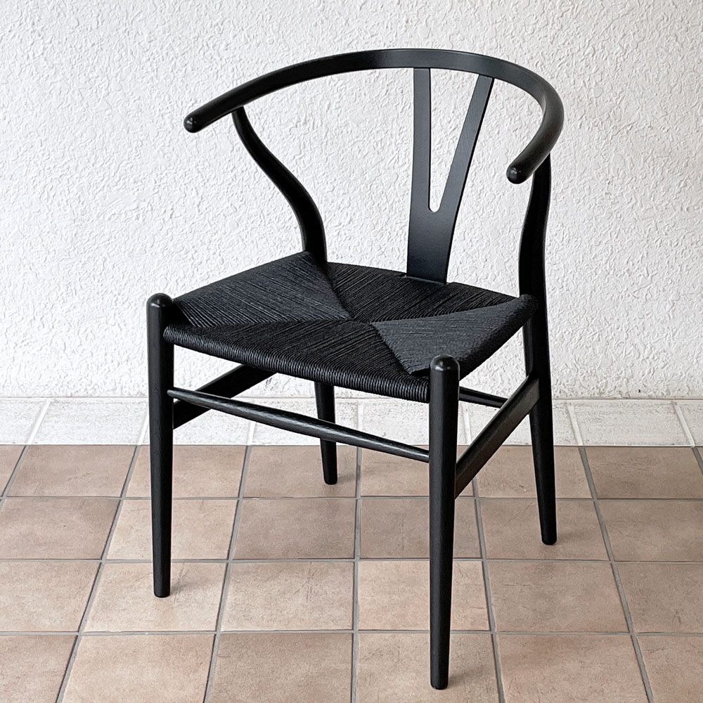 カールハンセン＆サン Carl Hansen & Son CH24 Yチェア ブラックラッカー × ブラックペーパーコード 座面高43cm ハンス・J・ウェグナー オーク材 ◇