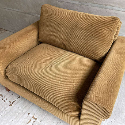 トラックファニチャー TRUCK FURNITURE FKソファ FK SOFA 1.5シーター F-21 グリーンコーデュロイ ウォールナット無垢材 定価￥352,000- ♪