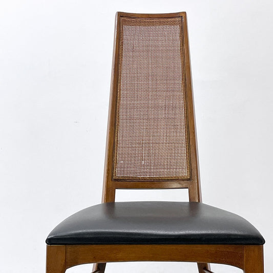 レーン LANE リズム Rhythm ハイバックチェア ウォールナット材 ラタンバック サイドチェア USビンテージ 60's Vinatge ミッドセンチュリーモダン A ●